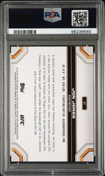 2024 Topps Chrome Jon Jones Aqua #/199 PSA 9