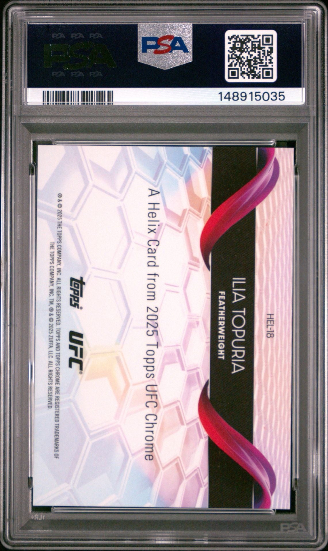2025 Topps Chrome UFC Ilia Topuria Helix Case Hit PSA 10