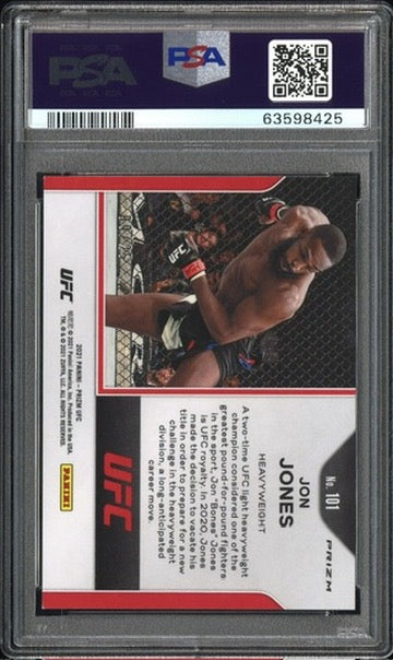 2021 Prizm UFC Jon Jones Mojo Prizm 9/25 PSA 9