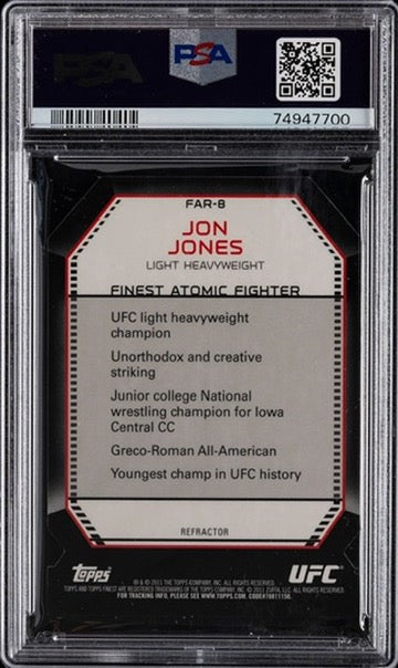 2011 Topps Finest UFC Jon Jones Atomic Refractor PSA 9