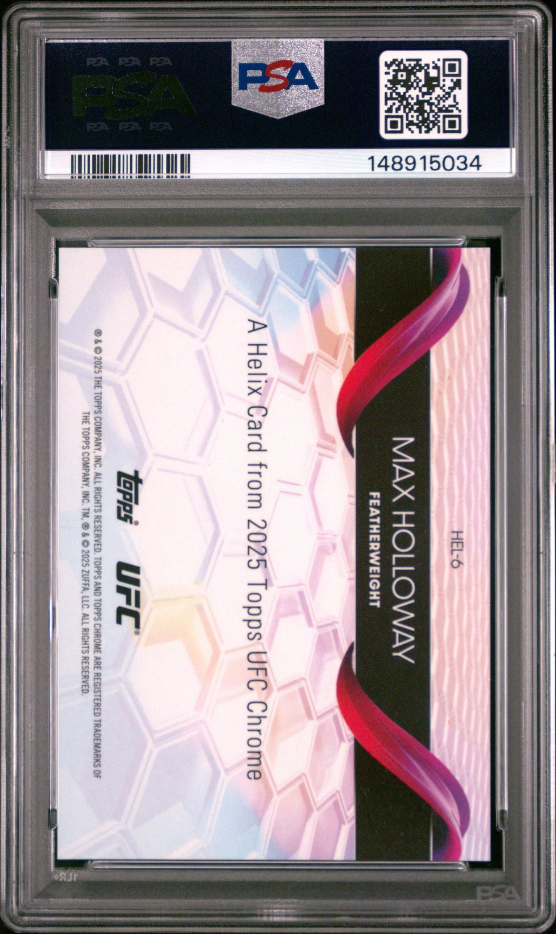 2025 Topps UFC Chrome Helix #HEL-6 Max Holloway PSA 10