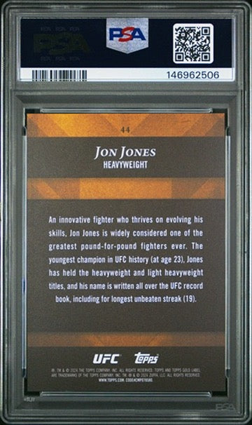 2024 Topps Gold Label UFC Jon Jones Class 3 Red #/25 PSA 8