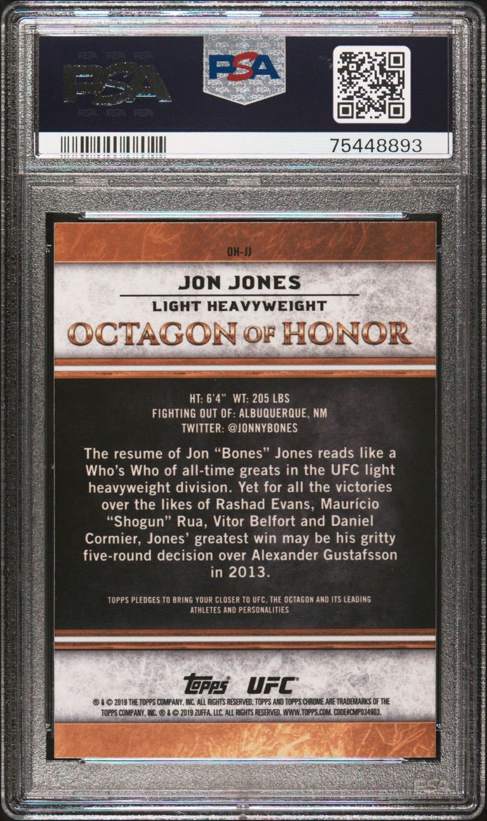 2019 Topps UFC Chrome Jon Jones Octagon of Honor PSA 9