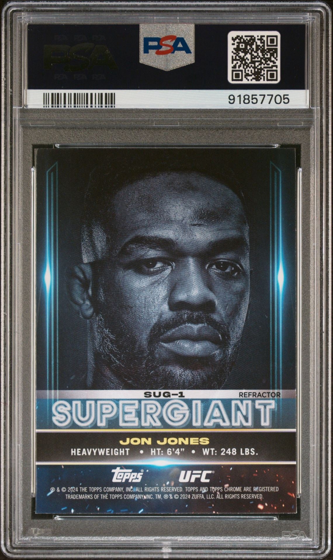 2024 Topps Chrome UFC Jon Jones Supergiant Refractor PSA 10