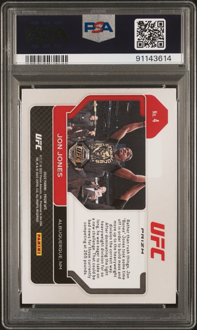2022 Prizm UFC Jon Jones Silver Prizm PSA 10