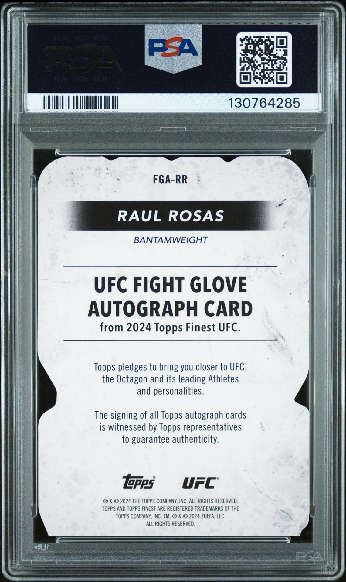 2024 Finest UFC Raul Rosas Fight Glove Autograph PSA 8