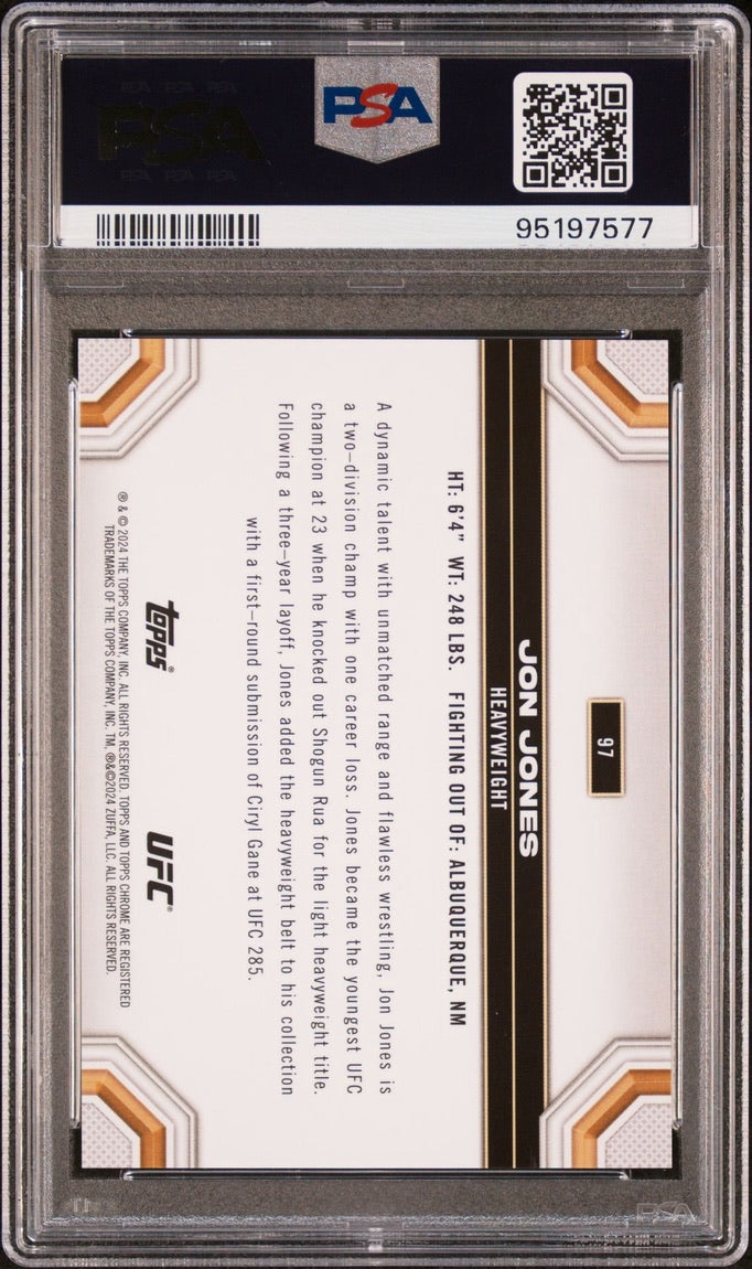 2024 Topps Chrome UFC Jon Jones Blue Refractor #/150 PSA 9