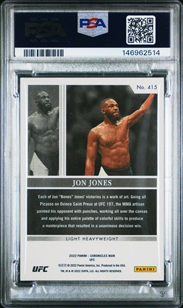 2022 Chronicles UFC Jon Jones Noir #/99 PSA 9
