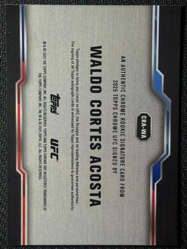 2025 Topps Chrome Sapphire UFC Waldo Cortes Acosta Black Auto #/10