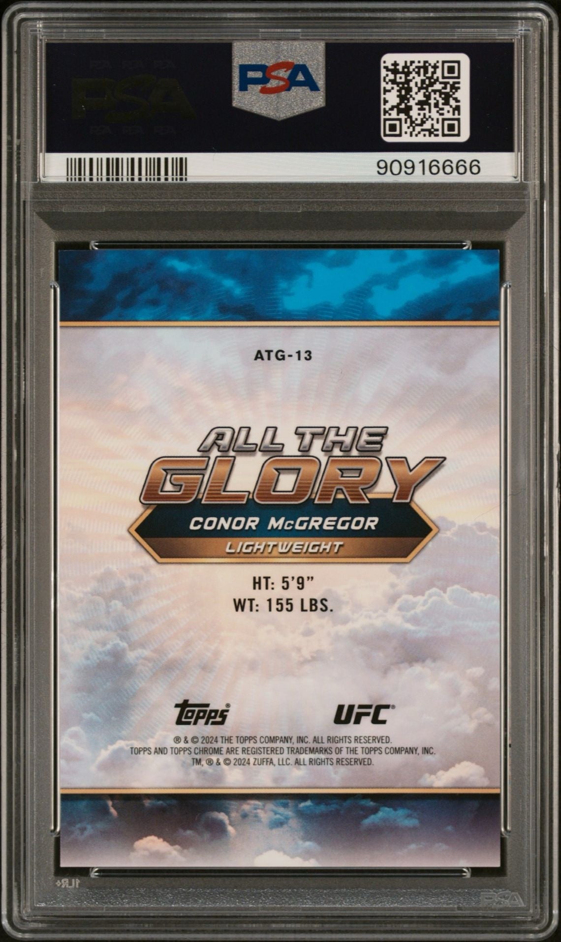2024 Topps Chrome UFC Conor McGregor All The Glory SSP #ATG13 PSA 10