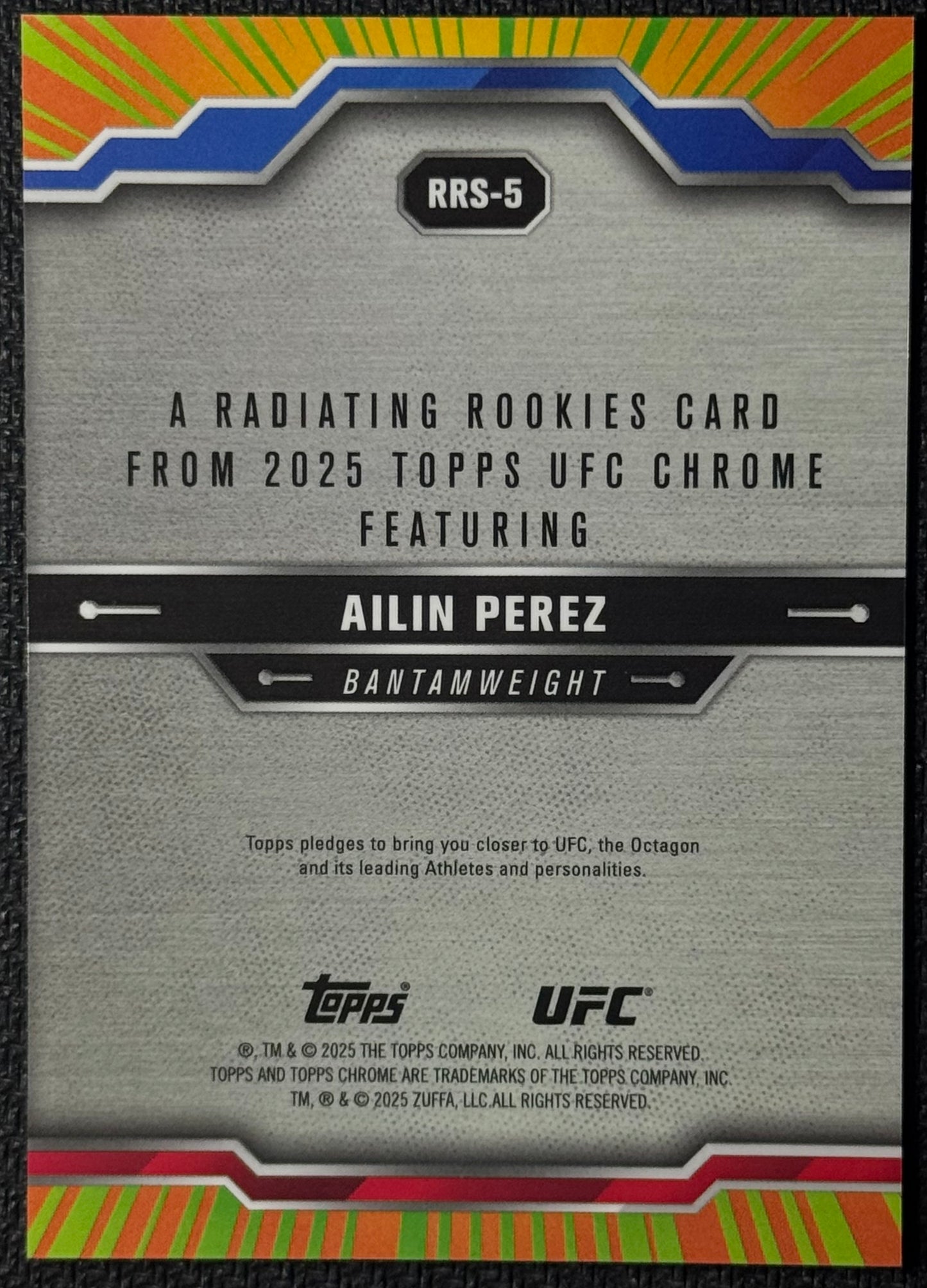 2025 Topps UFC Chrome Ailin Perez #RRS-5 Radiating Rookies SSP