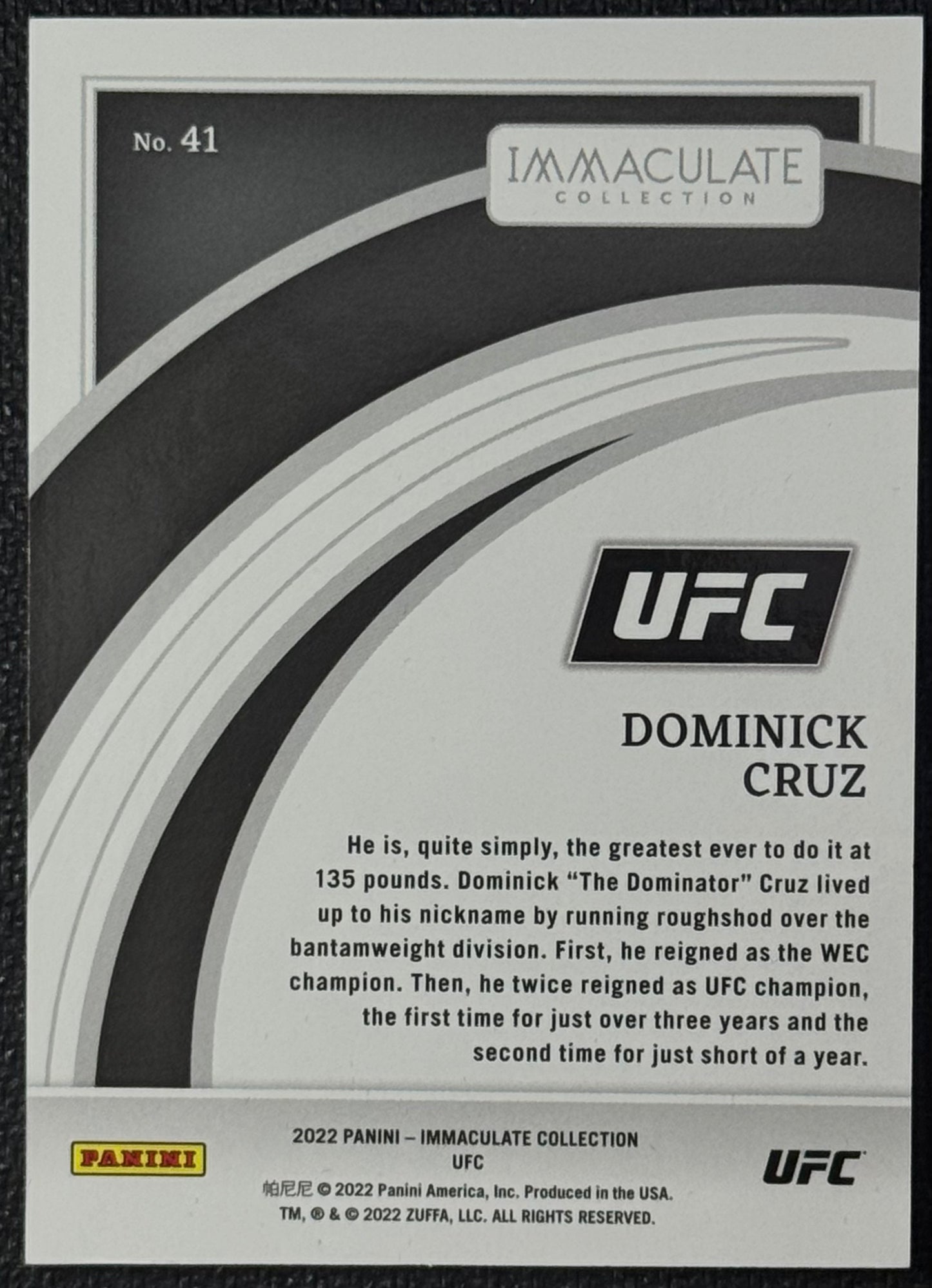 2022 Immaculate UFC Dominick Cruz Green #/5