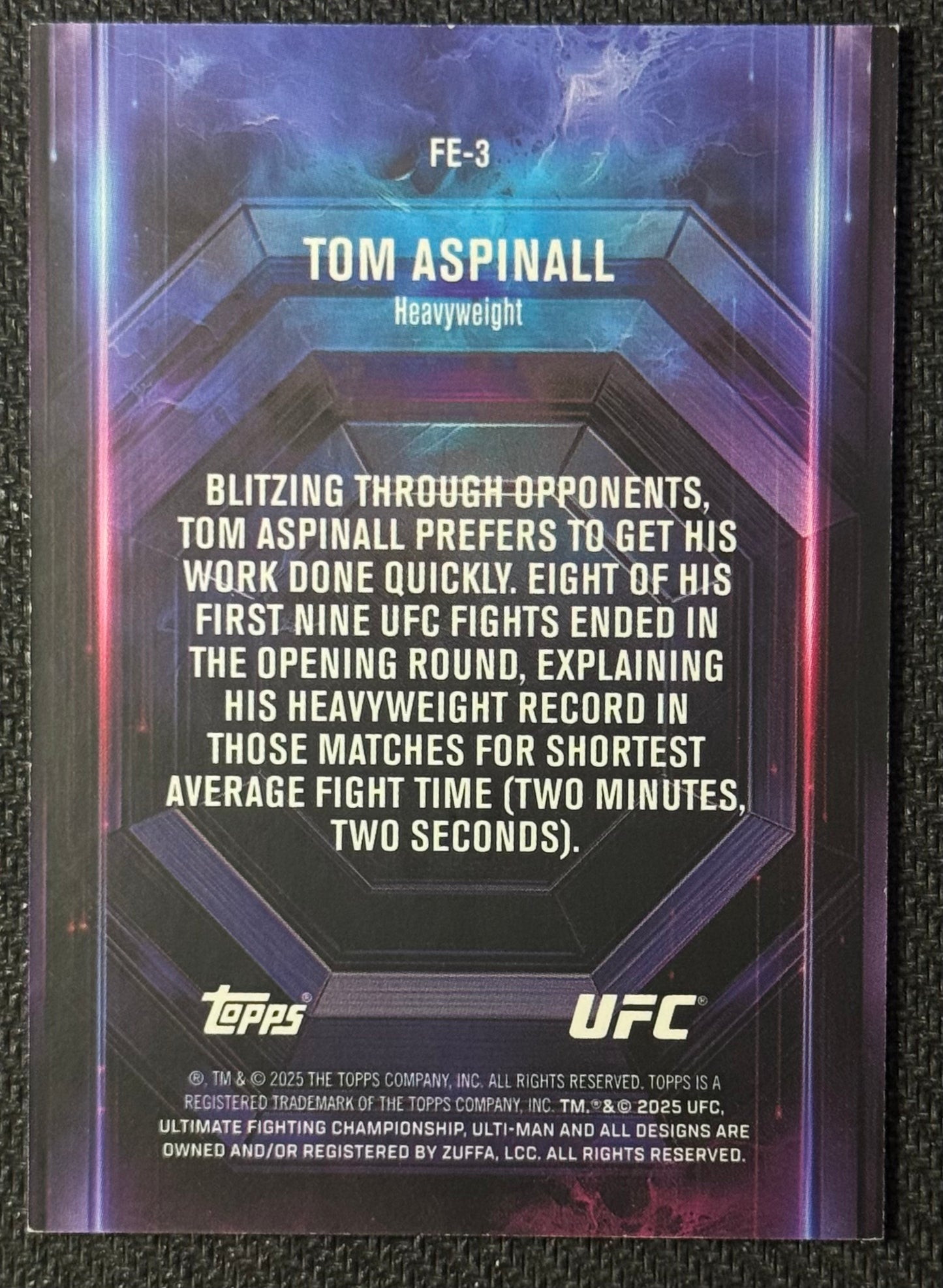 2025 Topps Knockout UFC Tom Aspinall Ferocity Black #/10