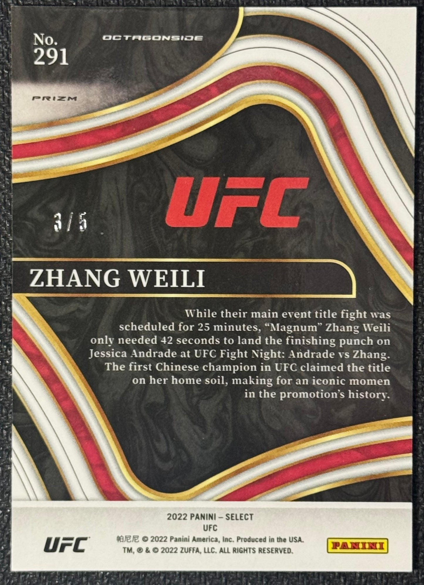 2022 Select UFC Zhang Weili OctagonSide Green #/5