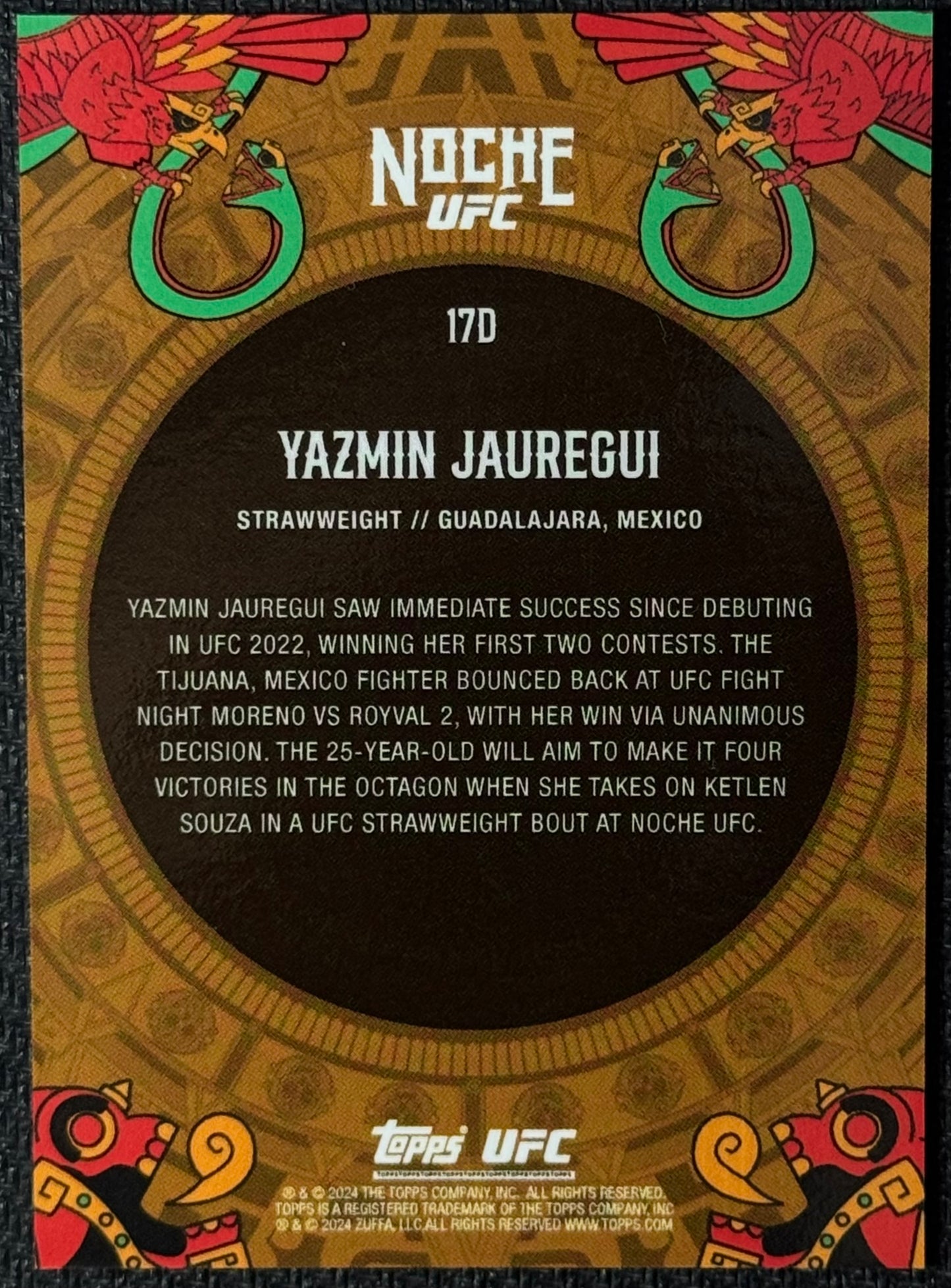 2024 Topps Noche UFC Yazmin Jauregui Rookie #/5