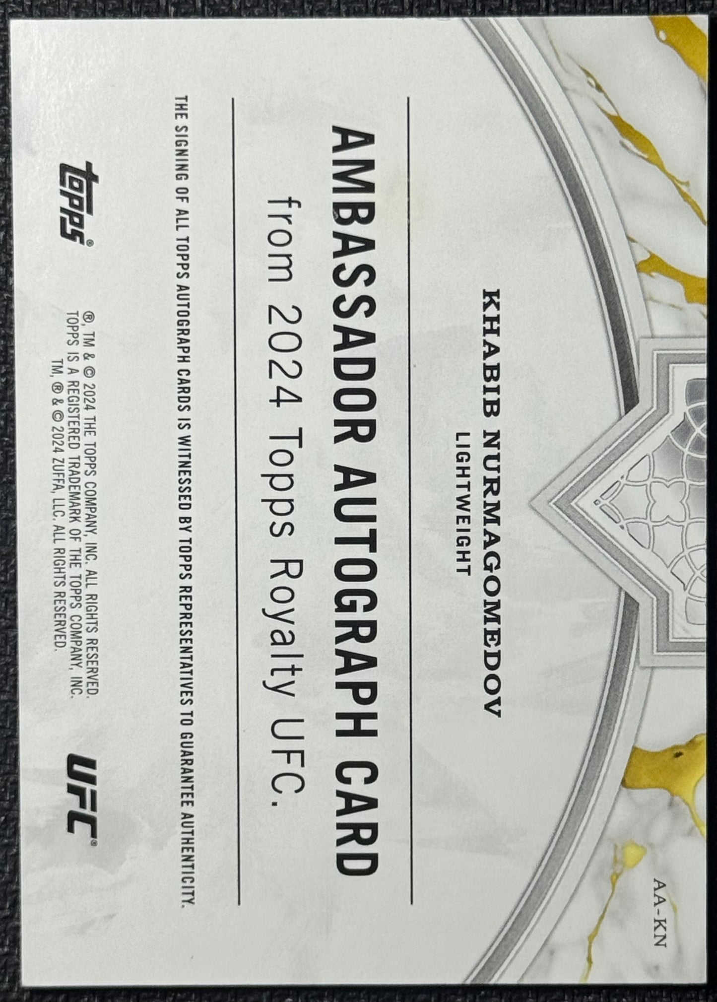 2024 Topps Royalty UFC Khabib Nurmagomedov Ambassador Autograph Green #/5