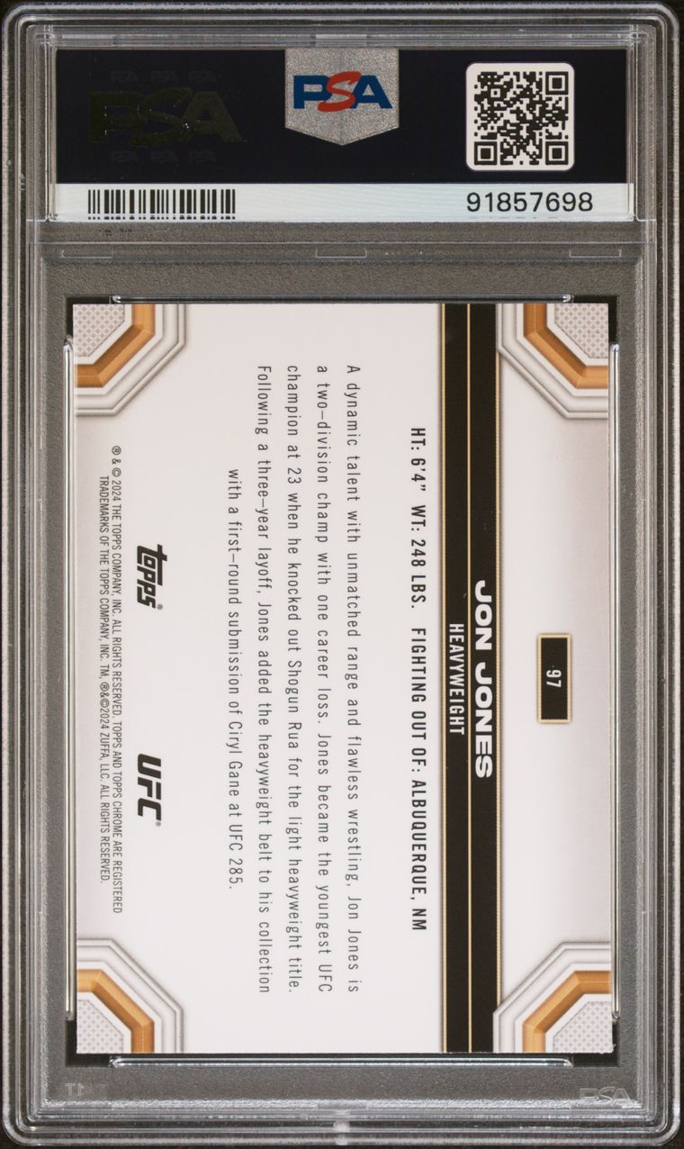 2024 Topps Chrome UFC Jon Jones PSA 10 (Pop 1)