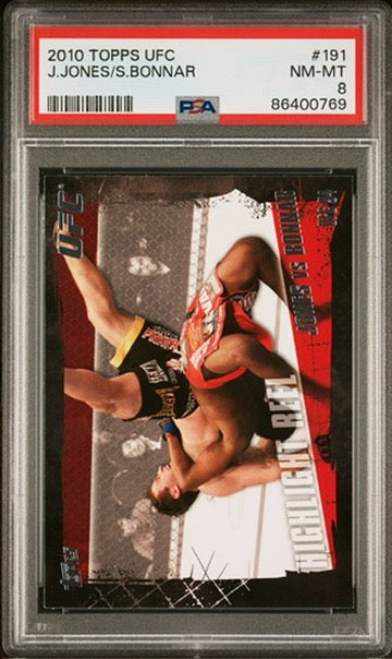 2010 Topps UFC Series 4 Highlight Reel Jon Jones vs Stephan Bonnar PSA 8 (Pop 1)