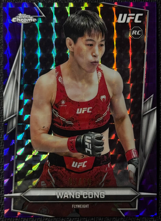 2026 Topps Chrome UFC Wang Cong Rookie Purple Geometric #/10