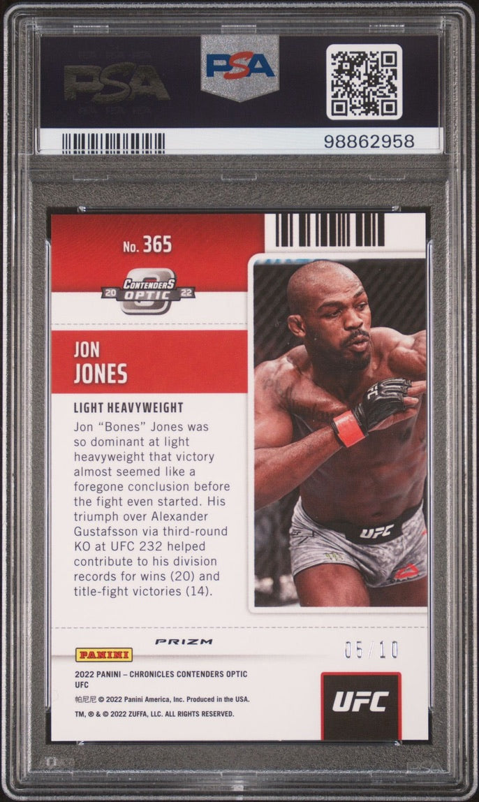 2022 Chronicles UFC Jon Jones Season Ticket Gold #/10 PSA 10