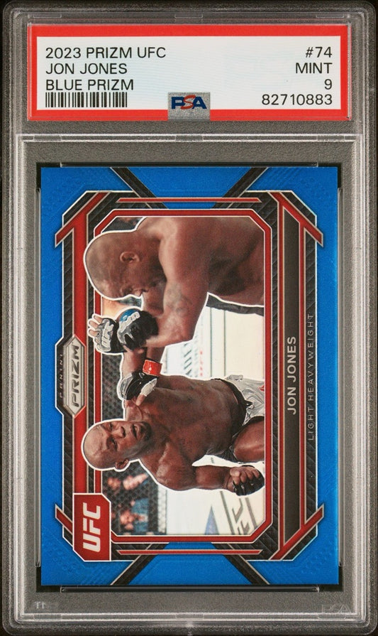 2023 Prizm UFC Jon Jones Blue Prizm #/175 PSA 9