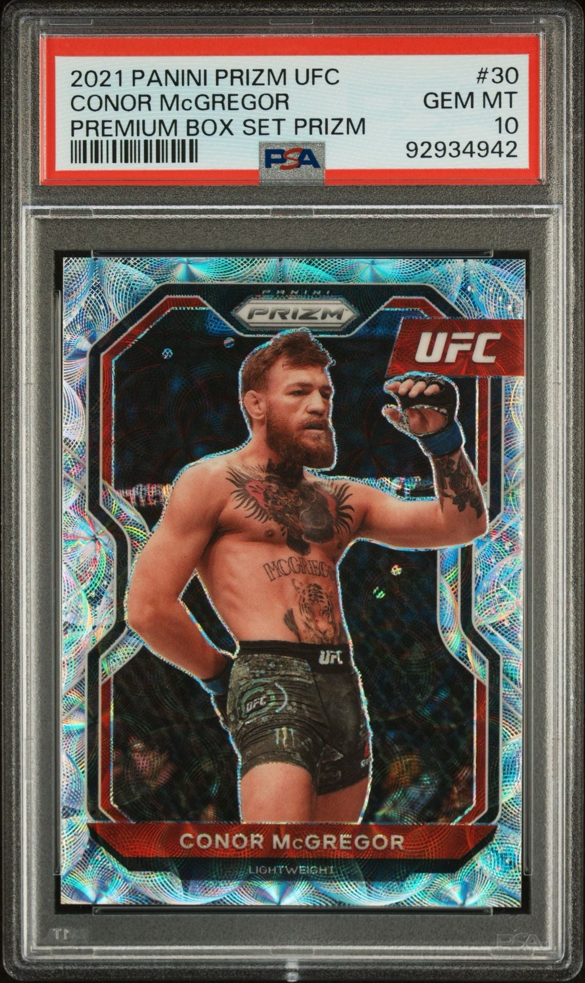 2021 Prizm UFC Conor McGregor #30 Premium Box Set #/99 PSA 10