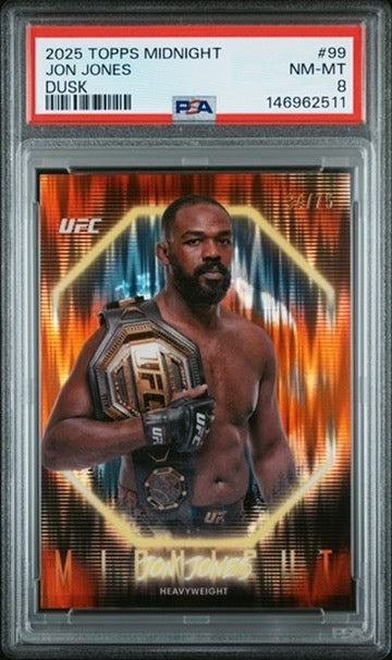 2025 Topps Midnight Jon Jones Dusk #/75 PSA 8