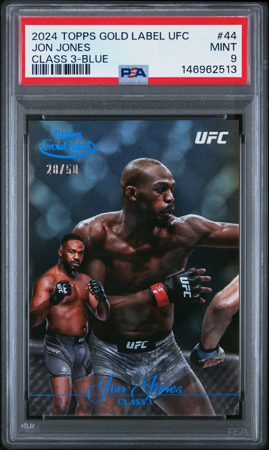 2024 Topps Gold Label UFC Jon Jones Class 3 Blue #/50 PSA 9