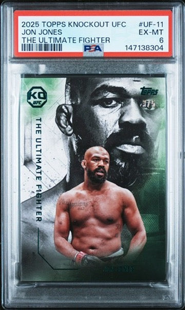 2025 Topps Knockout UFC Jon Jones The Ultimate Fighter Green #/5 PSA 6