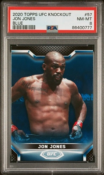 2020 Topps UFC Knockout Jon Jones Blue #/75 PSA 8 (Pop 1)