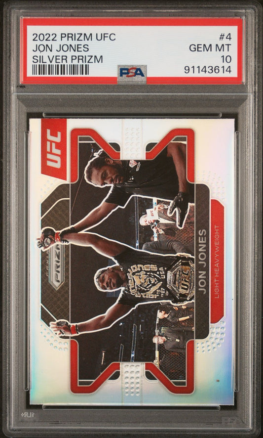 2022 Prizm UFC Jon Jones Silver Prizm PSA 10