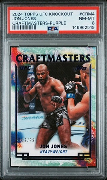 2024 Topps UFC Knockout Jon Jones Craftmasters-Purple PSA 8 (Pop 1)