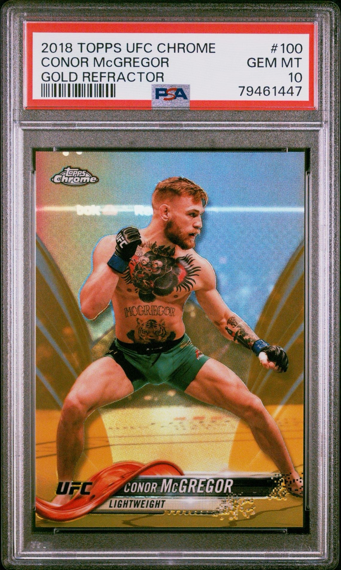 2018 Topps UFC Chrome Conor McGregor Gold Refractor #/50 PSA 10