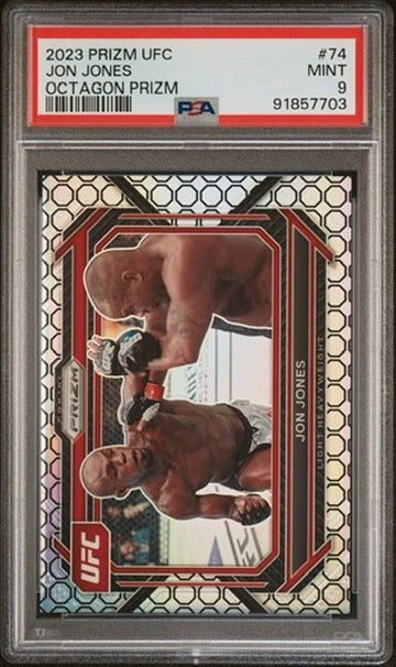 2023 Prizm UFC Jon Jones Octagon Prizm #/8 PSA 9 (Pop 1)