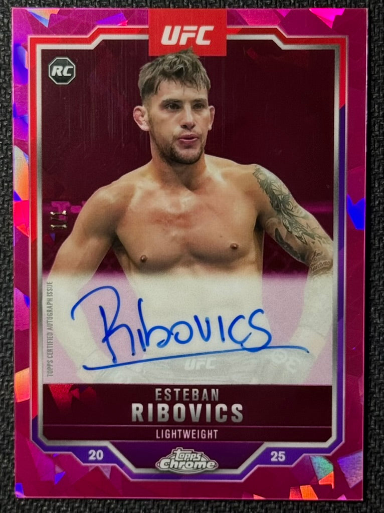 2025 Topps Chrome Sapphire UFC Esteban Ribovics Padparadscha Rookie Auto 1/1
