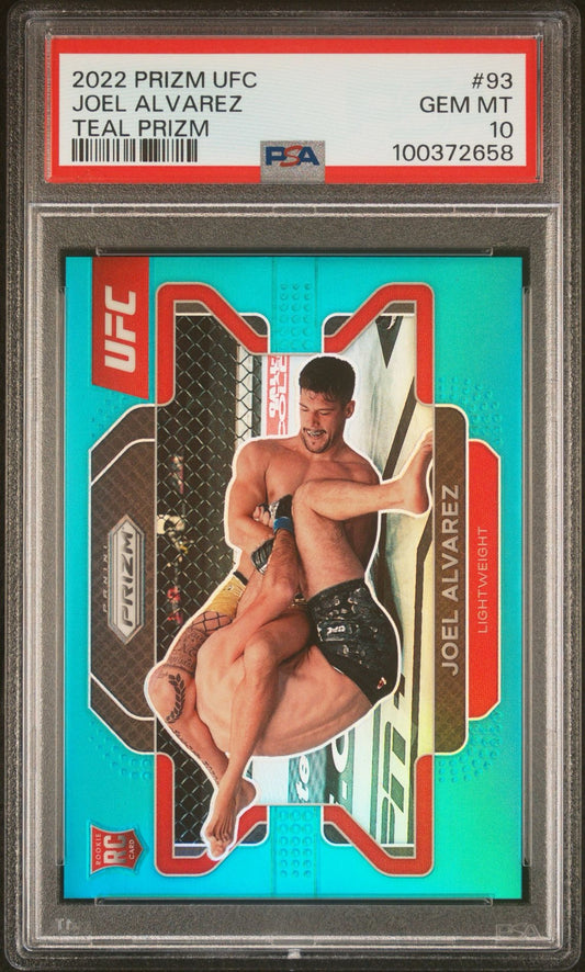 2022 Prizm UFC Joel Alvarez Teal Prizm Rookie #/49 PSA 10