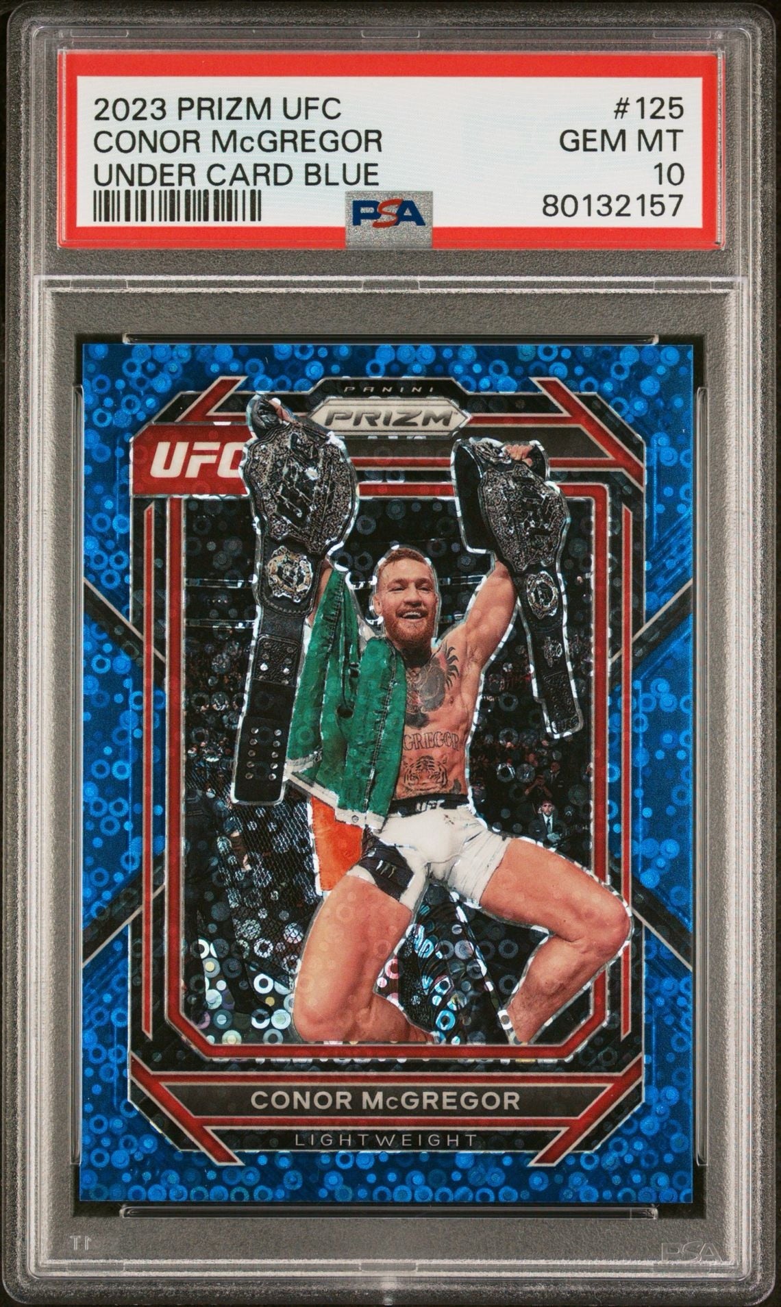 2023 Prizm UFC Conor McGregor Blue Disco Undercard #/25 PSA 10