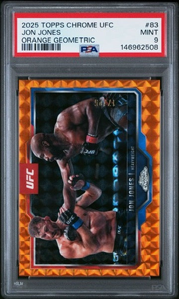 2025 Topps Chrome UFC Jon Jones Orange Geometric #/25 PSA 9