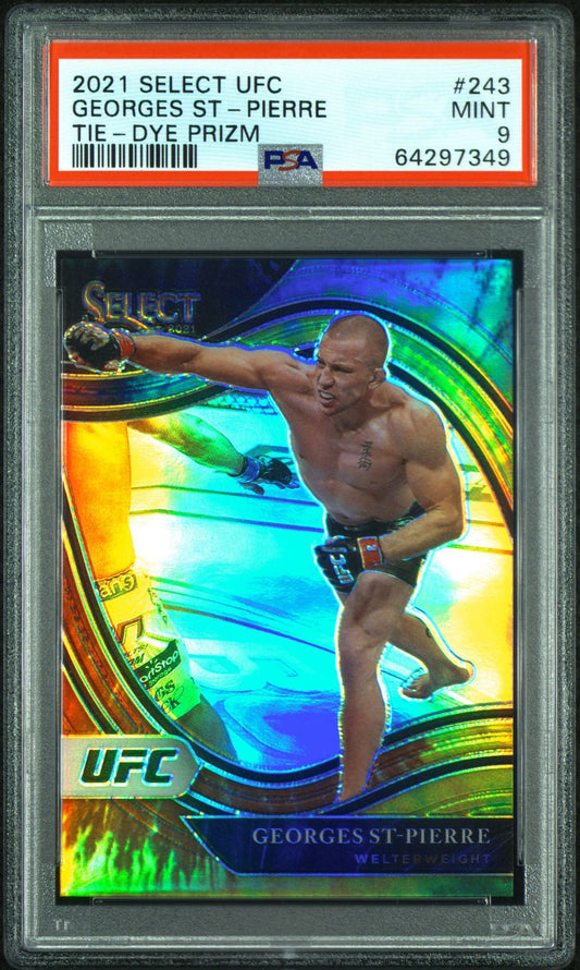 2021 Panini Select UFC Georges St-Pierre Tie-Dye Octagonside #/25 PSA 9