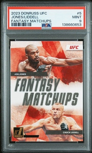 2023 Donruss UFC Jon Jones/Chuck Liddell Fantasy Matchups PSA 9