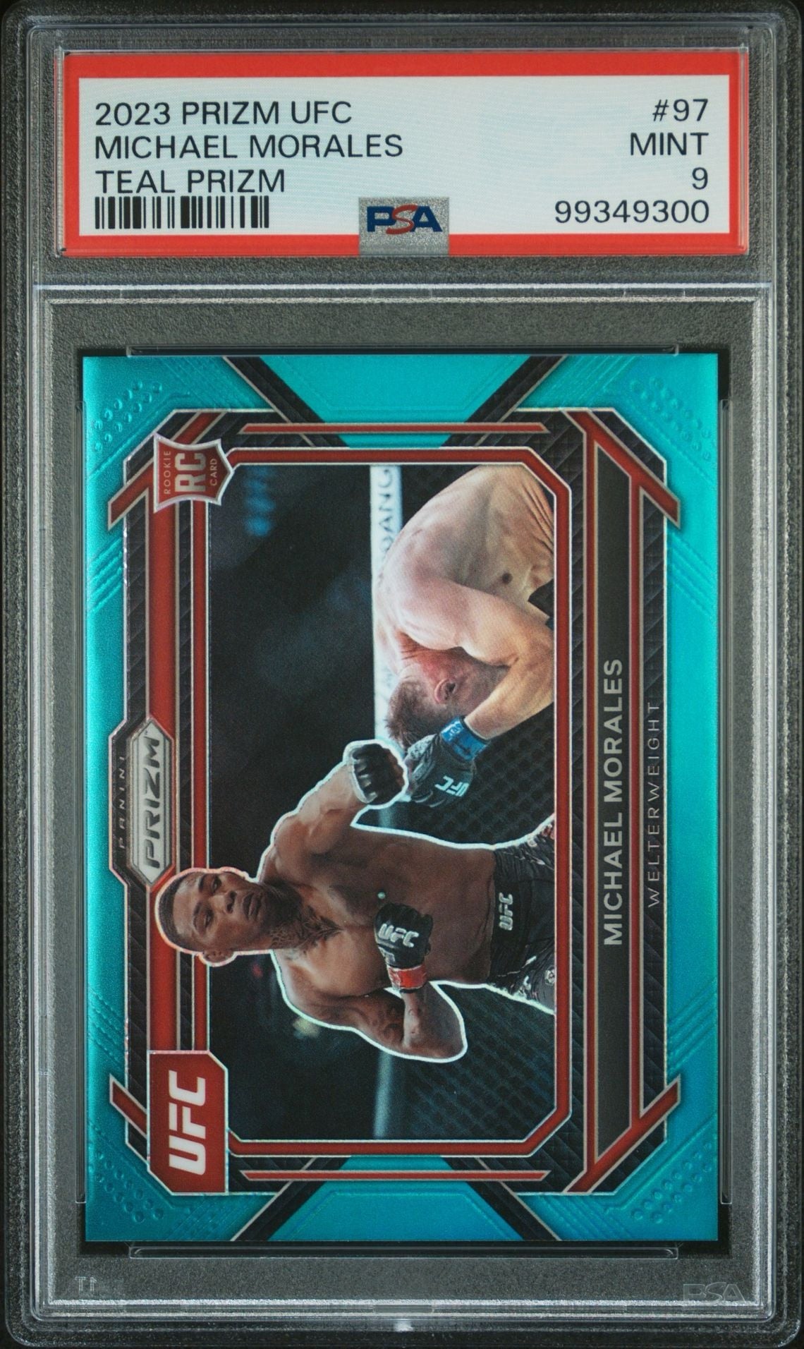 2023 Prizm UFC Michael Morales Teal Prizm #/49 PSA 9