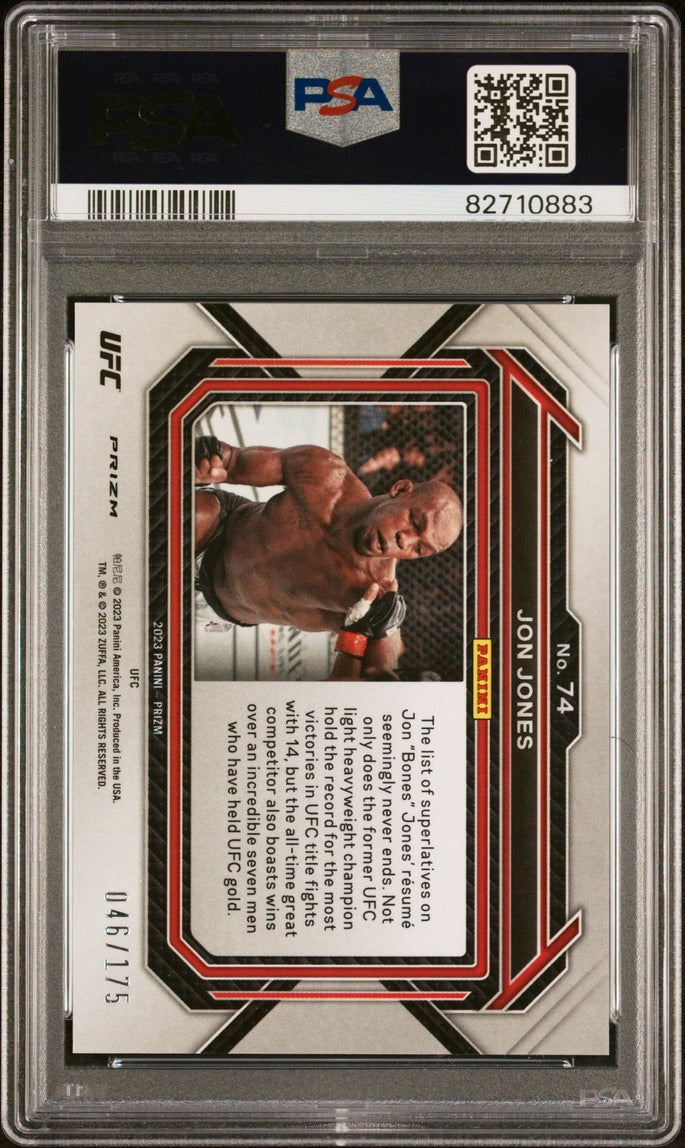 2023 Prizm UFC Jon Jones Blue Prizm #/175 PSA 9