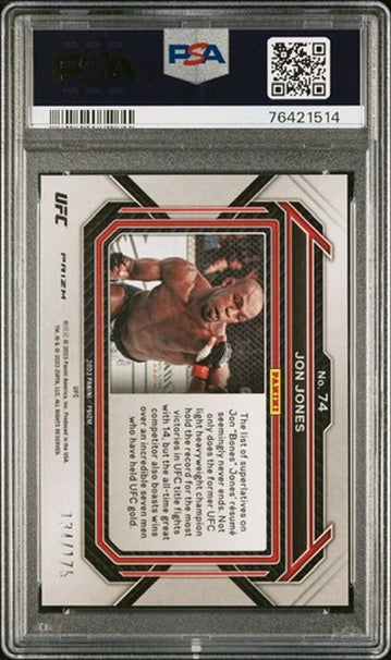 2023 Prizm UFC Jon Jones Blue Prizm #/175 PSA 9