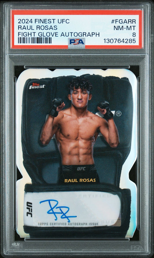 2024 Finest UFC Raul Rosas Fight Glove Autograph PSA 8