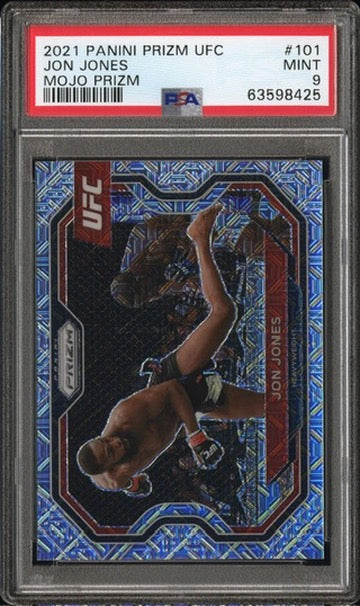 2021 Prizm UFC Jon Jones Mojo Prizm 9/25 PSA 9