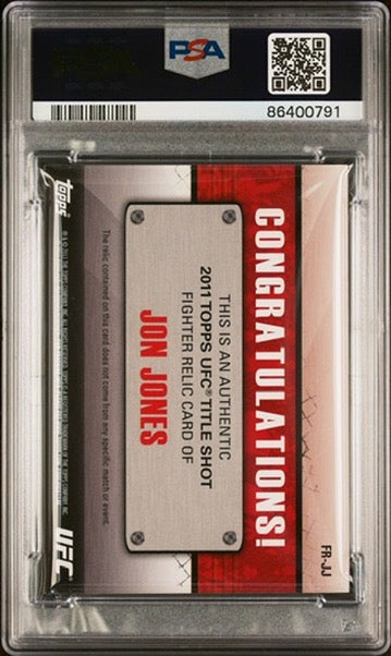 2011 Topps UFC Jon Jones Title Shot Fighter Relic PSA 8 (Pop 1)