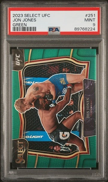 2023 Select UFC Jon Jones Octagonside #/5 Green PSA 9
