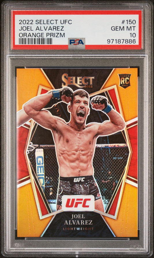 2022 Select UFC Joel Alvarez Orange Prizm Rookie #/35 PSA 10
