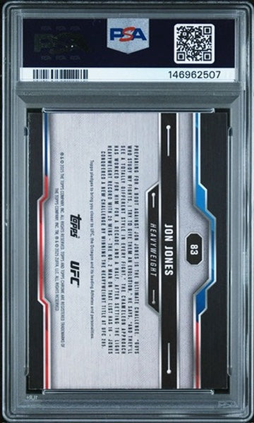 2025 Topps Chrome UFC Jon Jones Teal Lazer #/175 PSA 9