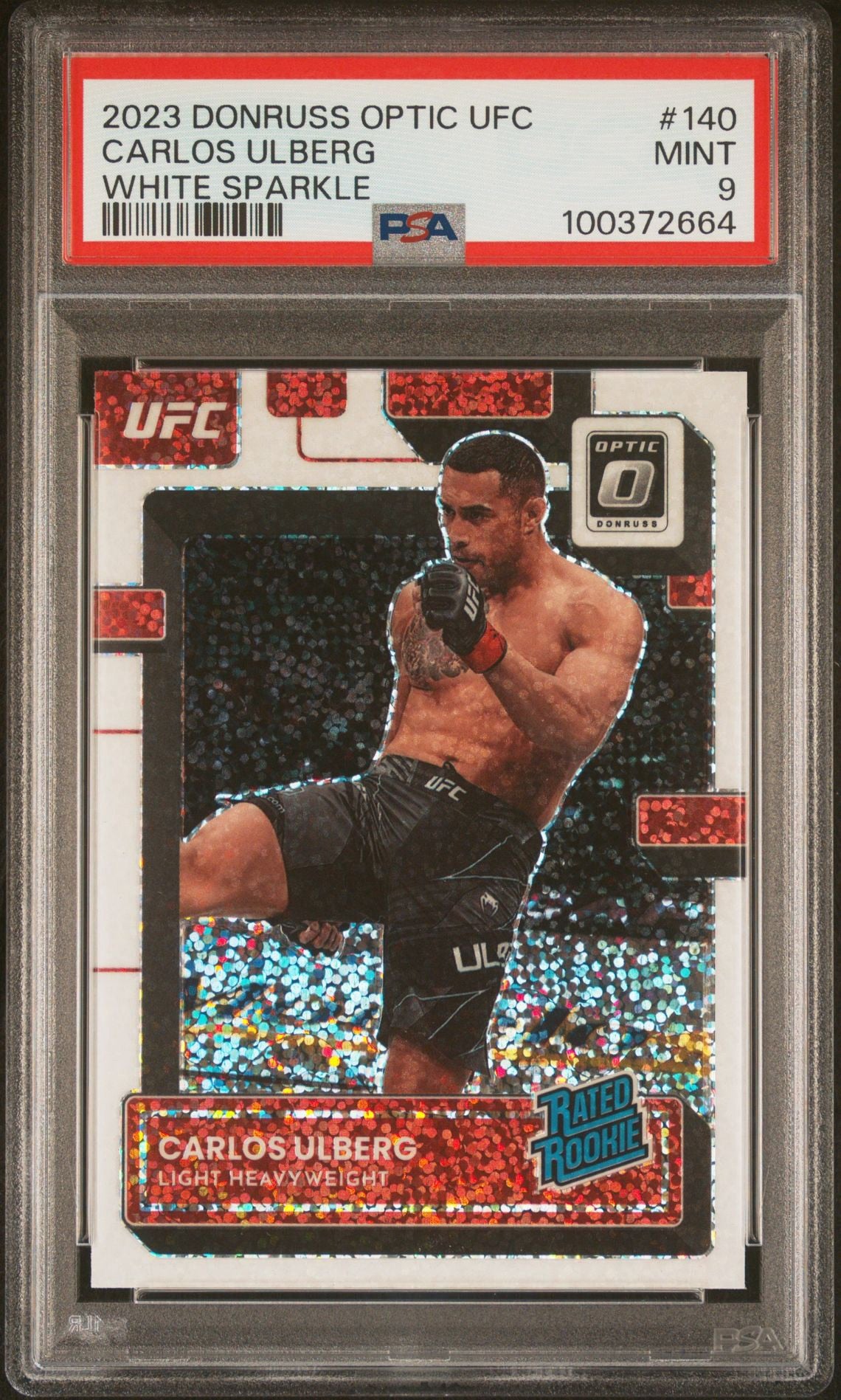 2023 Donruss Optic UFC Carlos Ulberg White Sparkle Rated Rookie PSA 9